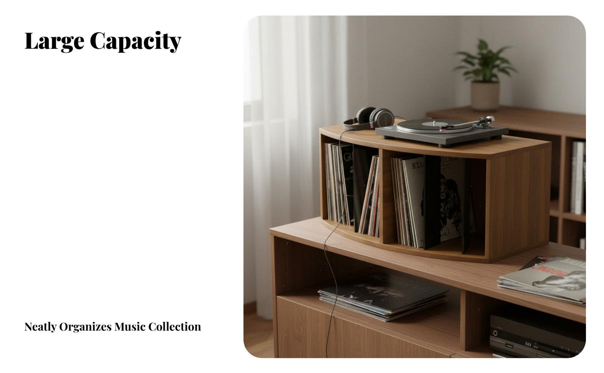 Multifunctional Vinyl Storage Rack Large Capacity Vinyl Player Stand with Album Storage Stable Structure Easy Assembly for Audiophiles