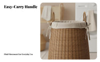 Woven Floor Basket Multi-Purpose Laundry Hamper Natural Design for Homeowners