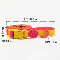 Dog Leash Night Walk Large Dog 1.5m Waterproof Polyester Lemon Yellow Snap Closure