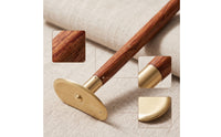 Brass Gua Sha Scraper with Wooden Handle Long-Lasting Scraper with Wooden Handle Hygienic Metal Gua Sha Board Portable for Adults