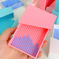 Molded Plastic Sliding Cover Bead Scoop Compact Ribbed Tray Bead Scoop Handheld