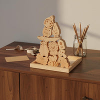 Wood Creature Equilibrium Game Smooth Edges Animal Stacking Blocks   Wooden Stacking Blocks for Kids, Home, Preschool