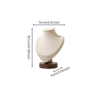 Torso-Shaped Necklace Display Bust Wooden Base Locket Display Bust