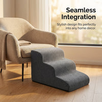 Dog Steps for Bed and Sofa with Removable Washable Cover, Ladder for Small and Cats, Soft Textile Pet Stairs for Easy Climbing