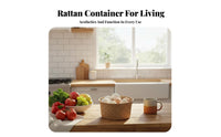 Woven Produce Holder with Handle Decorative Storage container Hollow Design