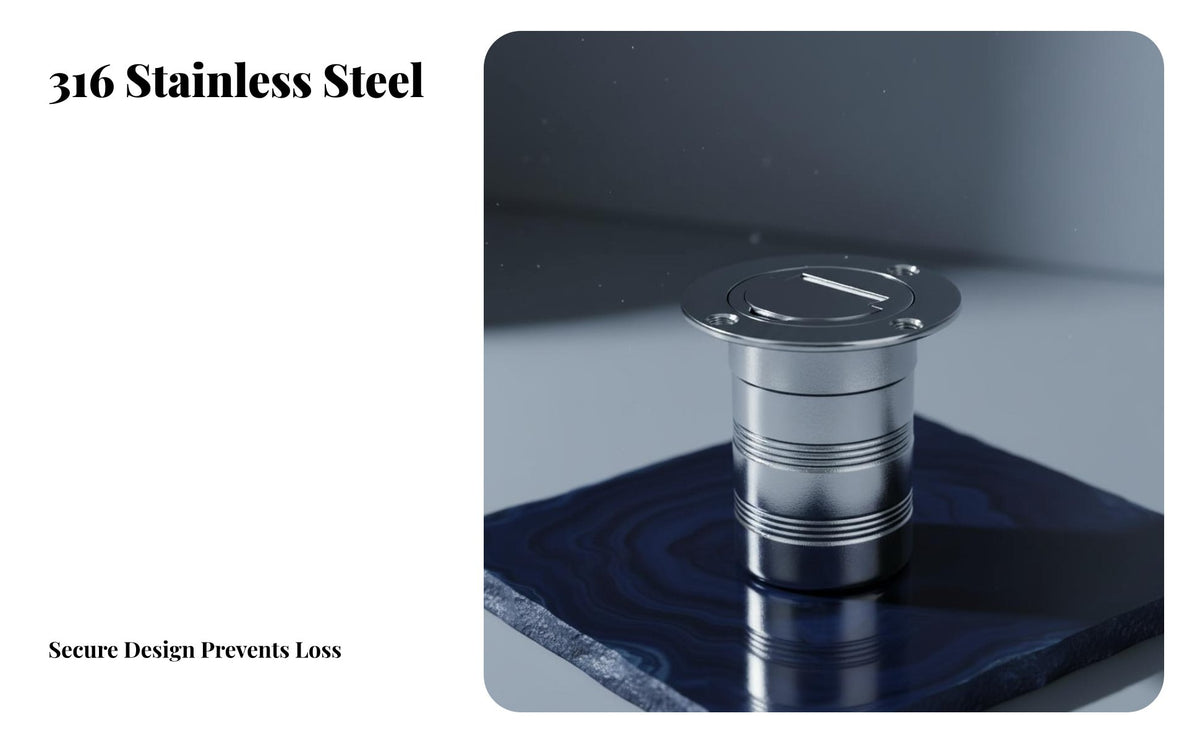 Stainless Steel Boat Fill Port Mirror Polished Yacht Propellant Filler Neck Hinged Deck Fill Cap for Yachts, Ship