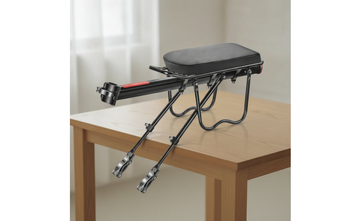 Aluminum Alloy Rear Cargo Rack Reflective Rear Bike Rack Tubular Sturdy for Commuters