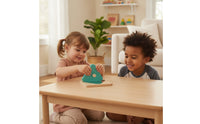 Child-Centered Shape Matching Toy Easy-to-Grip Wooden Board with Mirror Sensory Stack and Sort Board Classic for Toddlers, Babies