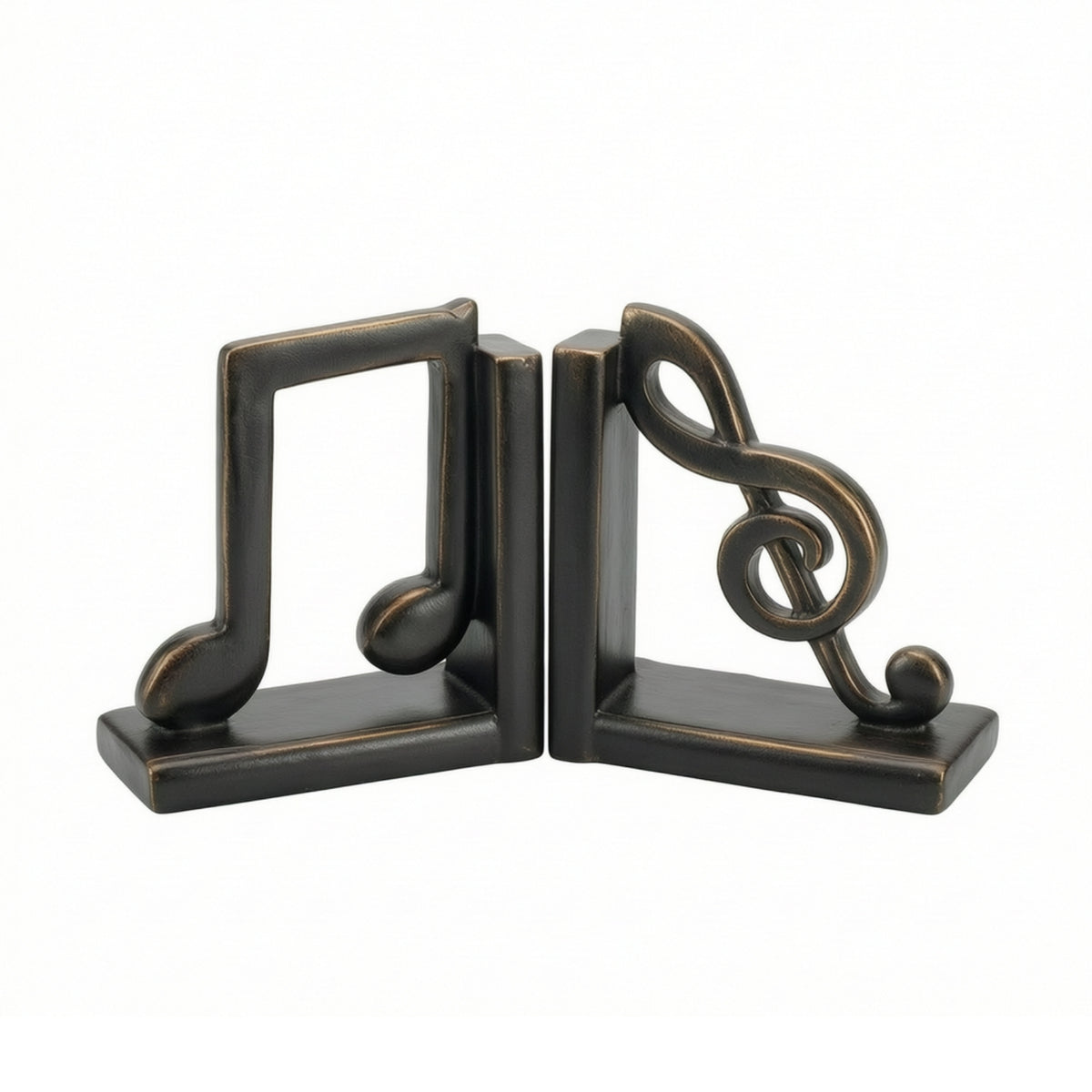 Music Note Bookends Compact Decorative Bookends Space-Saving Book Holders for Readers, Bookshelf