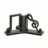 Music Note Bookends Compact Decorative Bookends Space-Saving Book Holders for Readers, Bookshelf