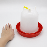 Chicken Water Dispenser Polymer Poultry Drinker, White Red Top Fill Chicken Feeders and Drinkers, Anti Roost Design for Hens