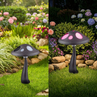 Solar mushrooms Lamp with Ground Stake Sun-Powered Garden Lamp Cute Figurine Lights for Patio