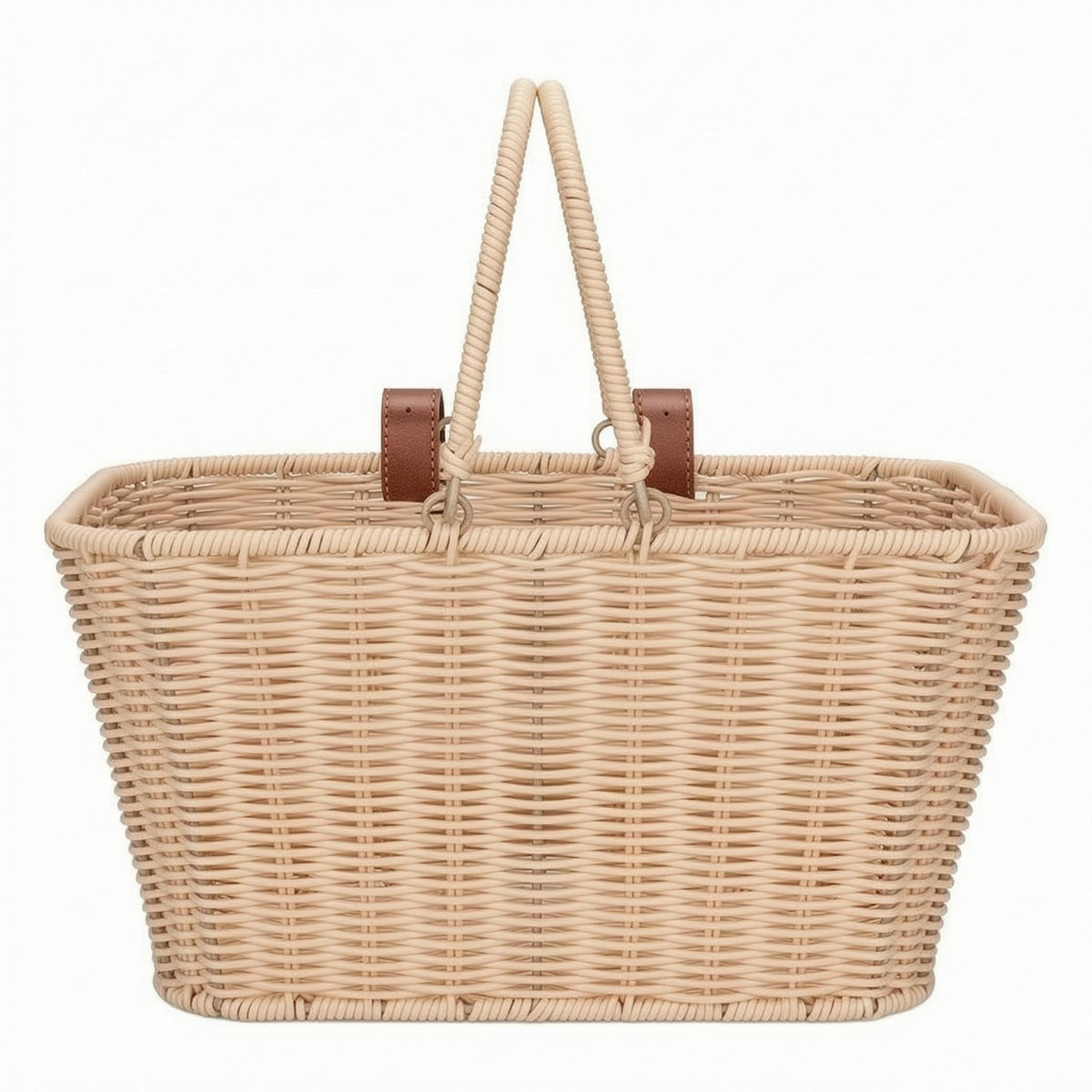 Front Bike Basket Open Top Woven Bike Basket Rectangular