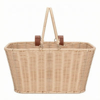 Front Bike Basket Open Top Woven Bike Basket Rectangular