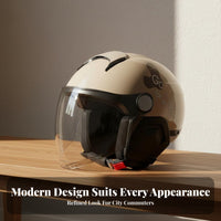 Certified Safe Electric Motorcycle Half Helmet Comfortable Fit Sun Protection Helmet Lightweight Design Safe Headwear Quick Release Buckle for Men, Women, Scooter Riders, Commuting