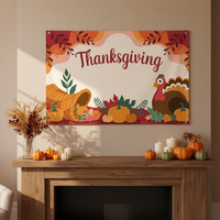 Thanksgiving Autumn Leaves Large Backdrop Flag for Living Room Decor