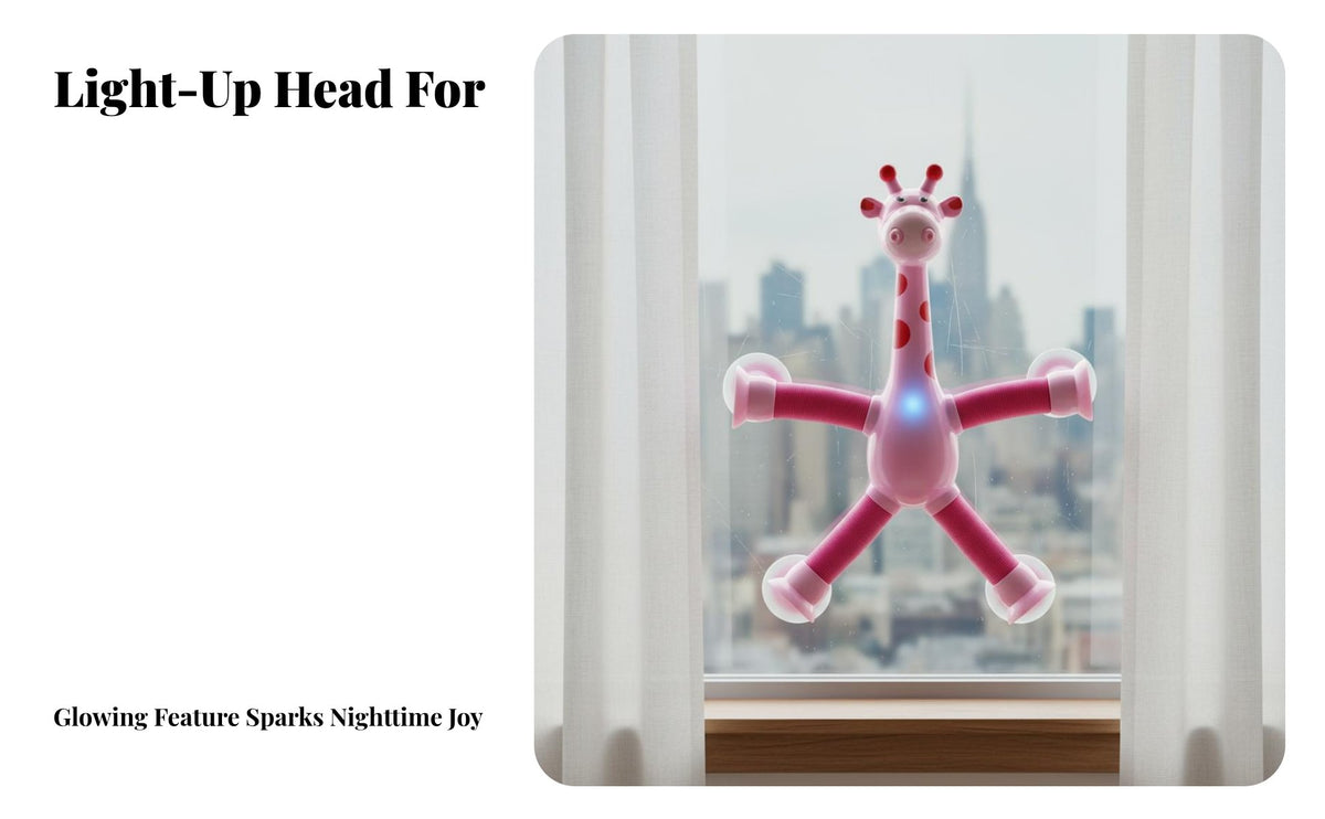 Stretchable Limbs Light-up Telescopic Giraffe Toy Transformable Shapes Stretchy Giraffe Toy Educational for Children, Children 3+