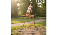 Painter Easel Box Foldable Folding Tripod Easel Height Adjustable for Artists, Studio