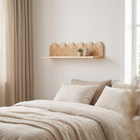 Wooden Shelf with Rainbow Arch Decorative Arch Wall Shelf Bohemian Furniture for Bedroom, Living Room, Entryway