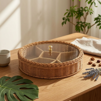 Divided Snack Tray Round Compartment Snack Box 30 Cm