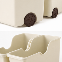 Kitchen Wagon, Gap Storage, Wagon with Casters, 2-Tier PP, Seasoning, Pot Lid Storage, White