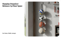 Balls Storage Organizer Space-Saving Hanging Mesh Storage Toy and Balls Holder for Garage, Playroom, Bedroom
