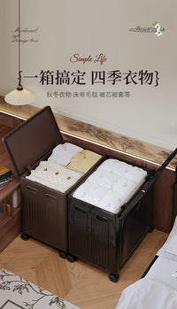 衣服收纳箱大容量超大玩具收纳筐周转箱中古风折叠储物箱整理箱子