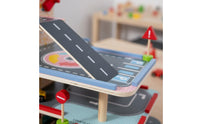 Wooden Parking Garage Playset Pretend Play Enjoy-Story Car Ramp Toy Develops Motor Skills for Young Children