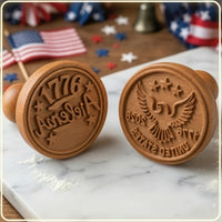 2 Pieces Easy to Use Cookie Stamp with Wooden Handle Versatile Cookie Stamp with Handle Comfortable Baking Dough Press Sturdy for Parties