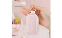 Portable Travel Jewelry Case with Keychain Compact Mini Jewelry Box with Zipper Velvet Band Holder Lightweight for Travelers, Daily Commute, Gym