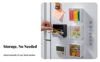 Tool-Free Installation stick-on Storage holder Space Saving Refrigerator Rack Multi-Functional Kitchen Organizer sturdy Construction for Home Organizers, Apartment Dwellers, Office Workers, Laundry Room, Entryway, Classroom