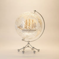 Globe with Sailboat Ornament Touch-Controlled for Display Cabinet, Collectors