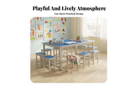 Rectangular Kids Creative Activity Table Colorful Design Kindergarten Group Learning Table Sturdy Construction Multi-Student Activity Desk