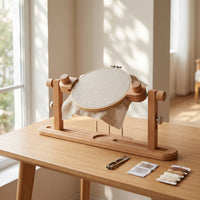 Tabletop Embroidery Hoop Stand with Table Clamp Wooden Adjustable Embroidery Hoop Stand Portable Craft Holder Slim for Embroiderers