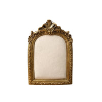 Jewelry Display Frame Gold-Finished Jewelry Display with Fabric Panel Ornate Necklace Holder with Hooks for Craft Fairs