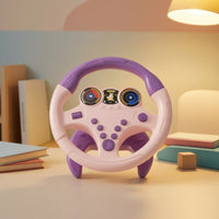Steering Wheel Toy with 360-Degree baseDegree Rotating Simulated Driving Steering Wheel Realistic for Young Children, Kids, Travel, Playroom
