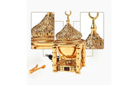Electric Incense Burner Ornate Incense Burner with Lid Warmer Metal Filigree for Prayer Room, Home