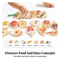 Fruit and Vegetable Lacing Beads Food Threading Toy Colorful Child-Led Threading and Lacing Toy
