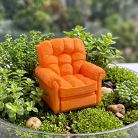 Miniature Sofa 3D-Printed Dollhouse Sofa Miniature Armchair Elegant Chair Compact for Collectors, Desktop Display, Craft Scenes
