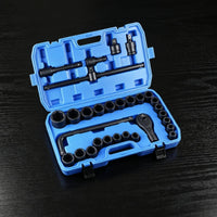 30 Pieces Socket Wrench Set with Case Heavy-Duty Socket Wrench Kit Metric Mechanics Tool Kit with Case for Professionals, Home Improvement Hobbyists