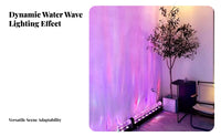 Dynamic Water Wave Light Caster 16 Colors RGB Wall Wash Light Caster Adjustable Brightness Water Wave Lamp for Event Planners, KTV, Living Room