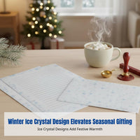 Winter Ice Crystal Envelope & Letter Paper Set, Handwritten Greeting Card, Birthday, Graduation, Valentine's Day, Holiday Gift