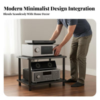 Stable Load-Bearing Audio Component Rack Heavy Duty Stereo Component Rack Easy to Assemble Stereo Equipment Shelf Compact Footprint for Audiophiles, Gamers, Home Theater, Living Room