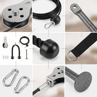360-Degree Rotating Home Gym Pulley System Silent Pulley System with Tricep Rope Smooth Cable Machine Attachment Kit Heavy-Duty for Athletes