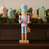 Gingerbread Nutcracker Hand-Painted Pastel Nutcracker Lightweight Festive Decor