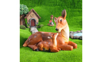 Deer Figurine Resin Deer Statue Fawn Statue Decorative Buck Sculpture Textured for Garden, Courtyard