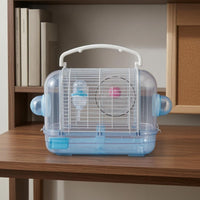 Transparent Hamster Cage Wire Top Plastic Hamster Cage Carrying Handle Ventilated
