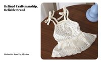 Breathable Small Dog Summer Dress Leash Attachable Floral Pet Dress Anti-Shedding for Dogs, Outdoor, Walks