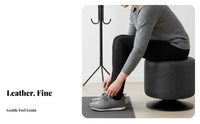 360-Degree rotate Round Rotating Footrest Multi-Functional Round Upholstered Ottoman Multifunctional Vanity Seat Thick Sponge pad for Adults, Homeowners, Home Decorators, Living Room, Entryway, Bedroom, Office