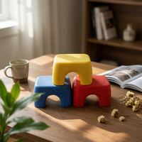 Molded Foam Stool Compact Children's Foam Stool Arched Cutouts